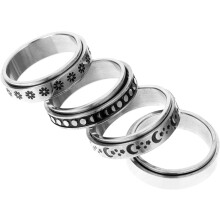 Drehbare Fidget-Ringe aus Titanstahl für Damen mit Sternen- und Mondmotiven