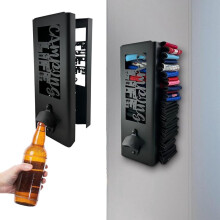 Can Cooler Holder with Bottle Opener Wall Mounted