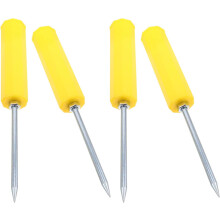 Ensemble de 4 supports de canne à pêche jaunes avec piquets de sol