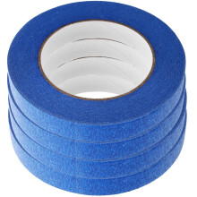 4 Rollen blaues Papierklebeband, 18 mm breit, Malerband, rückstandsfrei, gemustert, für Heimwerker, Bastelarbeiten und Autoenthusiasten, 50 m