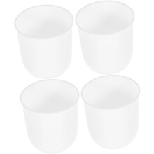 4-teiliges Set WC-Bürstenetui mit rundem Bürstenbecher und kugelförmigem Boden – Badezimmeraccessoires