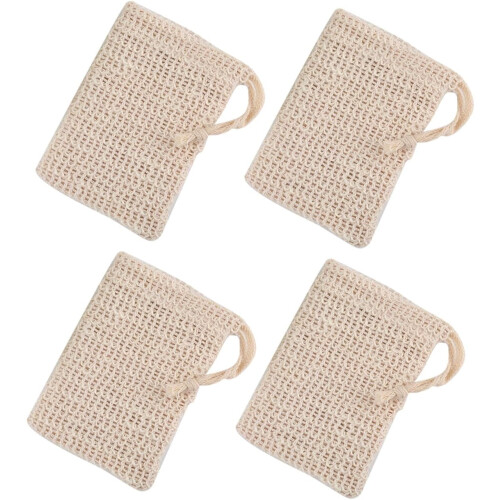 4pcs Handmade Soap Storage Bags Exfoliating Scrubbing Net