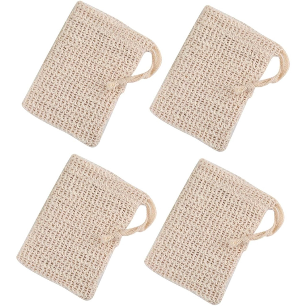 Hkhbjs 4Pcs Handmade Soap Storage Bags Exfoliating Scrubbing Net