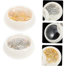 scatole di ciondoli per unghie con lettere in oro e argento, effetto 3D, retro piatto, strass, lega di zinco