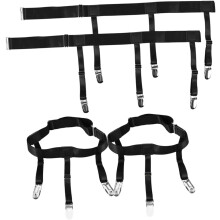Verstellbare Hemdhalter, elastische Strumpfbänder, Beinhaltergürtel, rutschfeste Verschlussclips