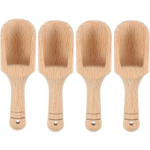 4-teiliges Teelöffel-Set aus kälte- und hitzebeständigem Naturholz