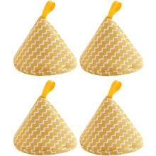 guantes antiescaldaduras para ollas, fundas triangulares para tapas de ollas, poliéster resistente al calor.