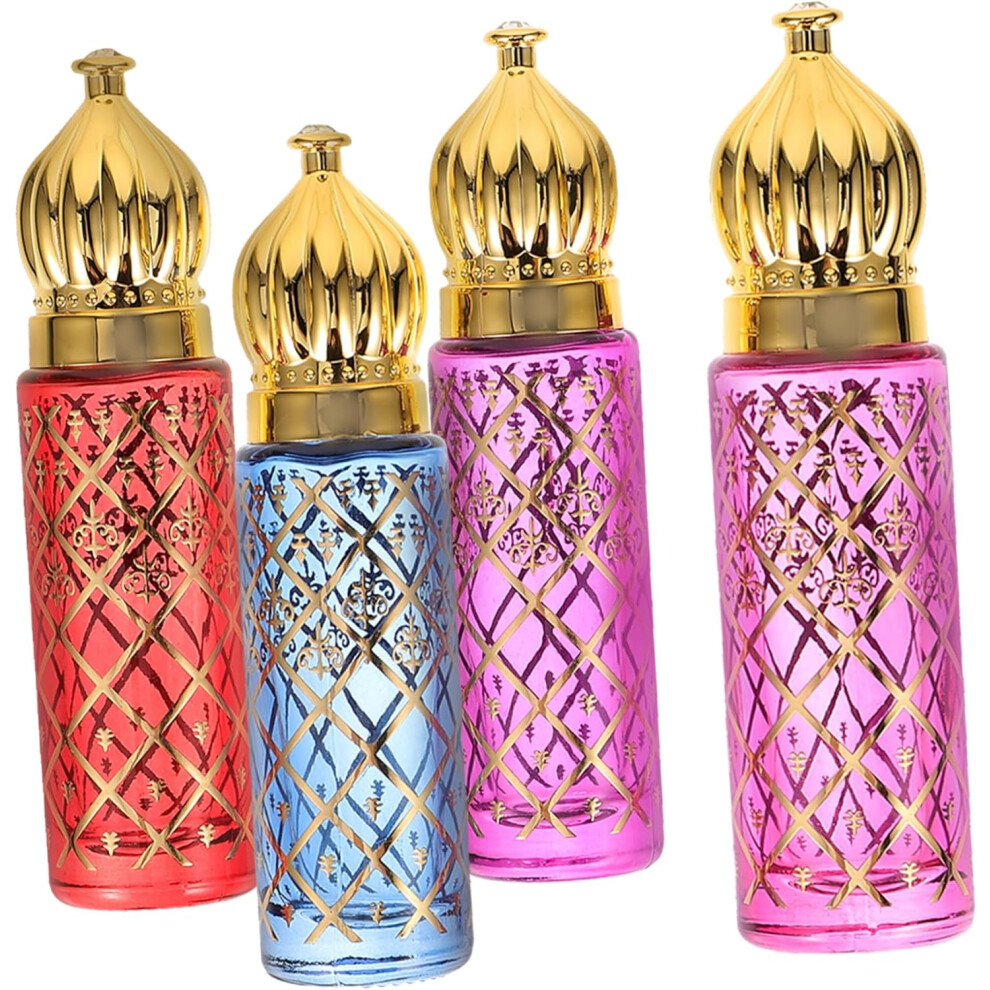 Hkhbjs 4Pcs Essential Oil Roller Bottle Empty Glass Perfume Bottle For Women Travel Portable Aromatherapy