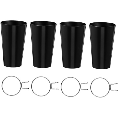 4 Sets Pegboard Hooks Round Pegboard Cup Holders, 8cm Diameter with 500ml Capacity