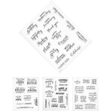 Lot de 4 tampons en silicone pour anniversaire, Saint-Valentin, scrapbooking et création de cartes.