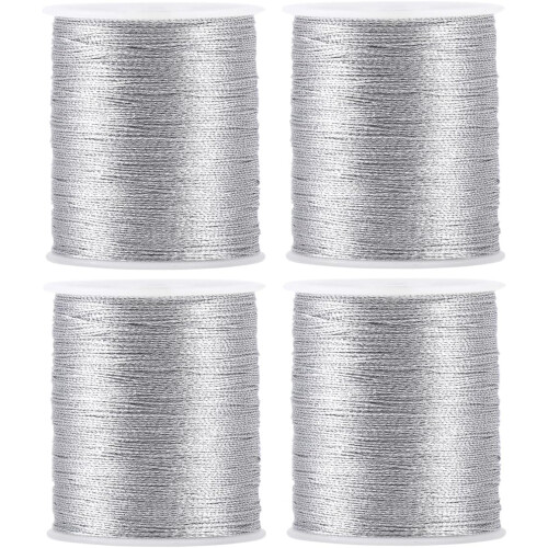 4Pcs Grey Computer Embroidery Thread Floss Set for Cross Stitch DIY Crafts, Multipurpose Sewing Floss