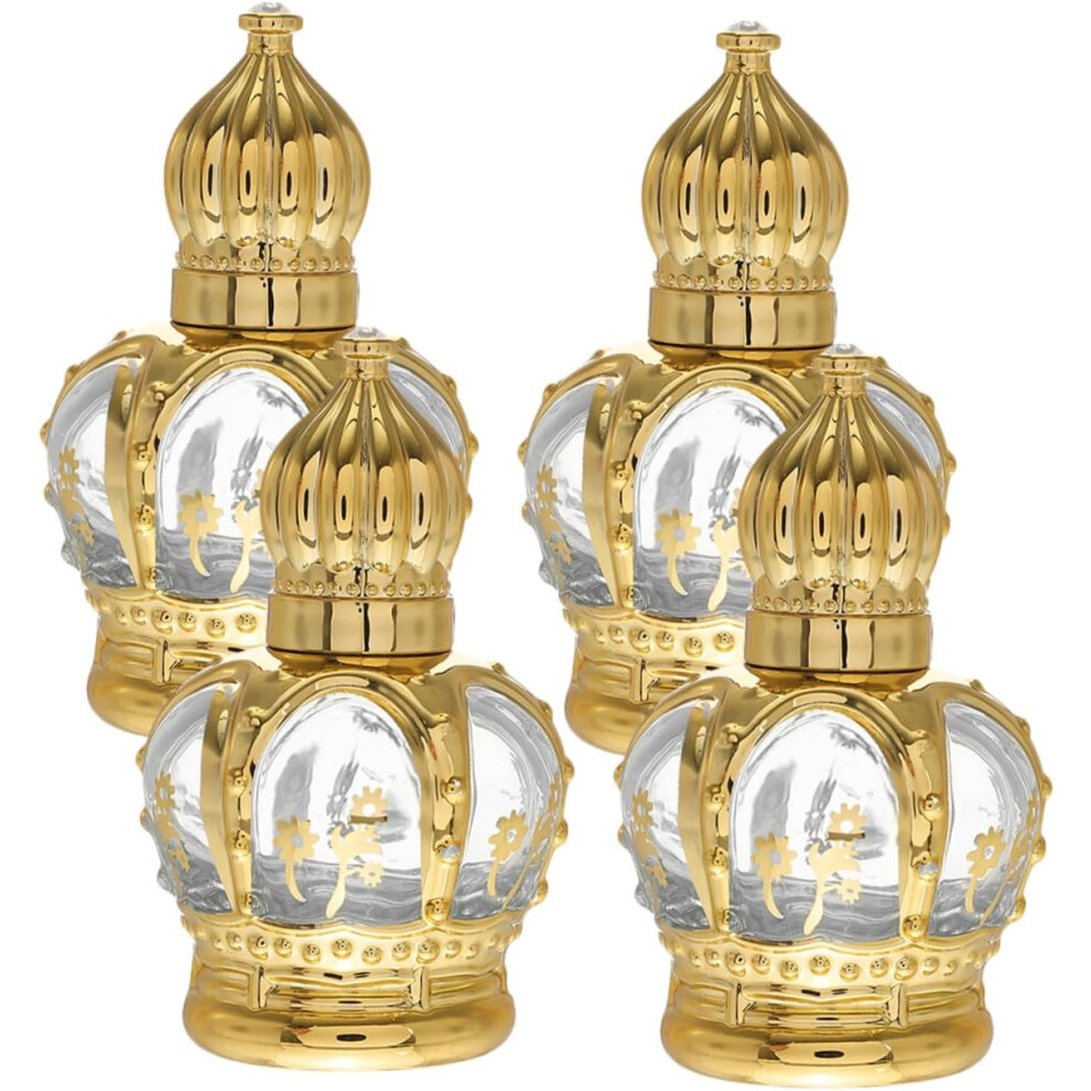 Hkhbjs 4Pcs Roller Perfume Bottles Essential Oil Roller Balls Leakproof Travel Perfume Atomizers Refillable Glass Oil Bottles