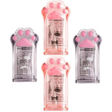 Lot de 4 taille-crayons manuels en forme de patte de chat kawaii, mignons et pratiques, pour les étudiants.