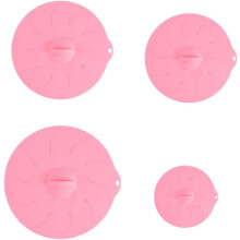 Ensemble de 4 couvercles en silicone réutilisables et étanches grâce à leur fermeture à ventouse. Résistants à la chaleur.