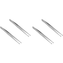4-teiliges Set Präzisionspinzetten mit Edelstahlspitze für Wimpernapplikation, Make-up und Schönheitsbehandlungen