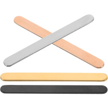Ensemble de 4 anneaux vierges réglables en acier inoxydable en forme de C, bandes métalliques étroites à finition miroir