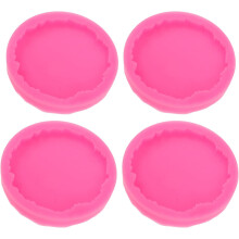 4er-Set rosa Untersetzerformen, Silikonformen für Harz-Epoxidharz-Bastelarbeiten, unregelmäßige Formen
