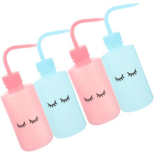 4pcs Portable Eyelashes Cleaning Bottles Elbow Bottle Narrow Tip for Watering Precision