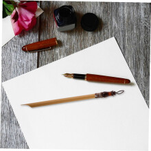 2pcs Bamboo Dip Pens for Tibetan Calligraphy Flat Nibs, Handcrafted Bamboo Ink Dip Pens
