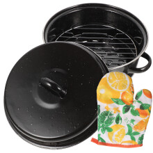 Enamel Roasting Pot with Lid 24cm