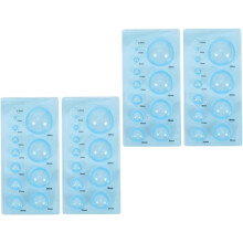 4-teiliges Set blauer Kunststoff-Papierquilling-Werkzeuge, 3D-Halbkugelformen