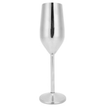 Verre à champagne en acier inoxydable 304, 220 ml, couleur argent