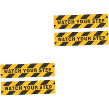 4pcs Caution Warning Stickers for Steps Non-slip Safety Tape for Stairs Floor Adhesive Decals