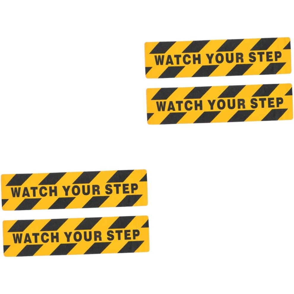 4Pcs Caution Warning Stickers For Steps Non-Slip Safety Tape For Stairs Floor Adhesive Decals 5455468301261
