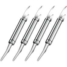 4-teiliges Garnelenentdarmungswerkzeug, Garnelenschnurwerkzeug, Fischblasenentferner, Edelstahl, robust, leicht, tragbar