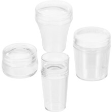 4pcs Silicone Stamp for Nail Manicure Stamper of Stamping Silicone Stamper Includes Scrapers for Nail Care