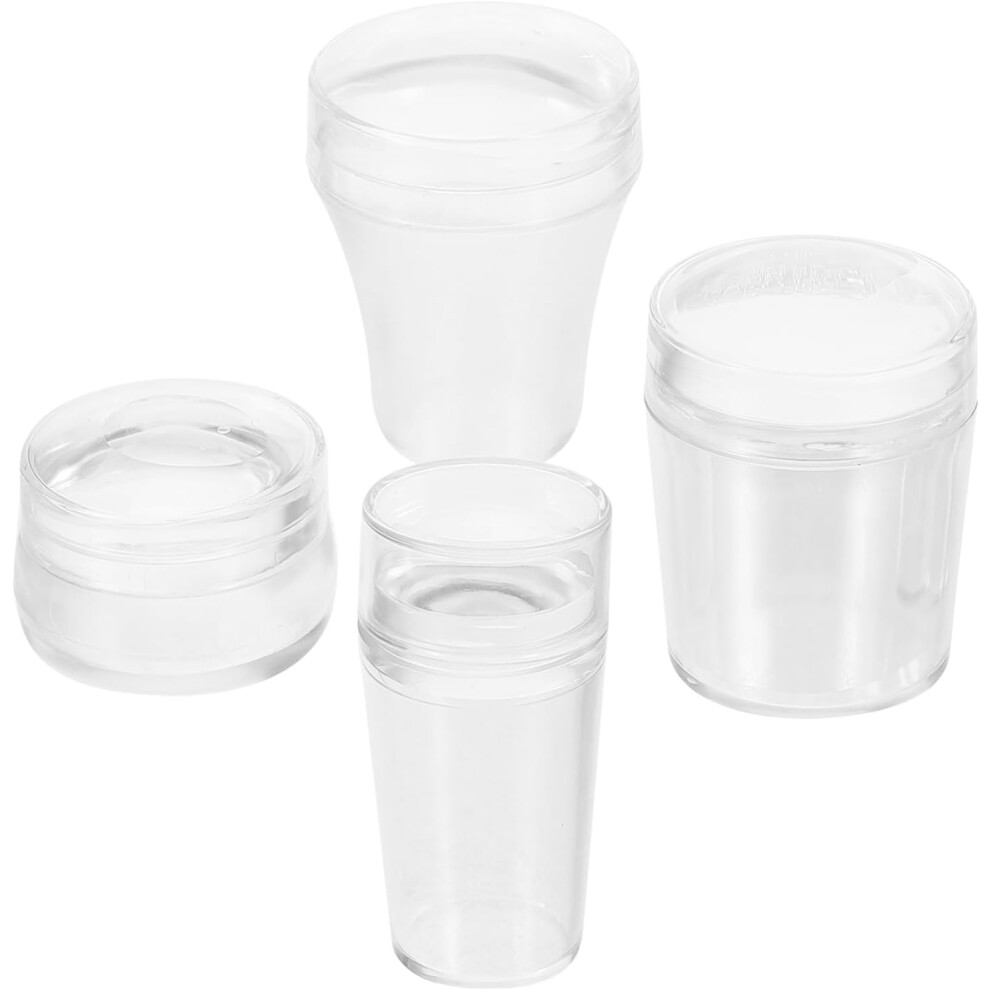 Hkhbjs 4Pcs Silicone Stamp For Nail Manicure Stamper Of Stamping Silicone Stamper Includes Scrapers For Nail Care