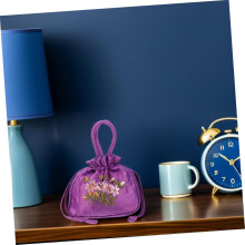 2er-Set bestickte Handtaschen im Ethno-Stil mit Blumenmuster und Kordelzugverschluss