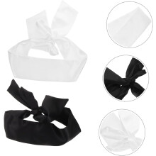 antifaces de seda sintética ajustables de satén para dormir, ideales para viajes y uso nocturno, en blanco y negro.