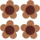 4pcs Coaster Pad Flower Pattern Coasters 4.7x4.7x0.4inch Cork Wood Creative Style Non-Slip Surface Protector 1