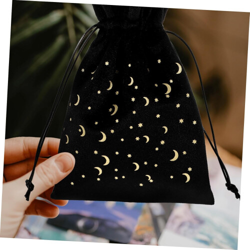 2pcs Drawstring Tarot Card Storage Bag Elegant Pouch for Tarot Cards Stylish Organizer Delicate Pattern 1