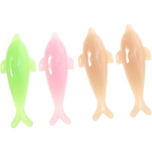 4 Stück delfinförmige Fingernagelreinigungsbürsten, tragbares, weiches Werkzeug zur Entfernung von Nagelstaub