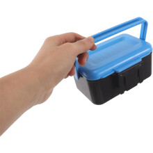 2 st stor blå maskbeteslåda med andningsbara hål plastbehållare för levande bete