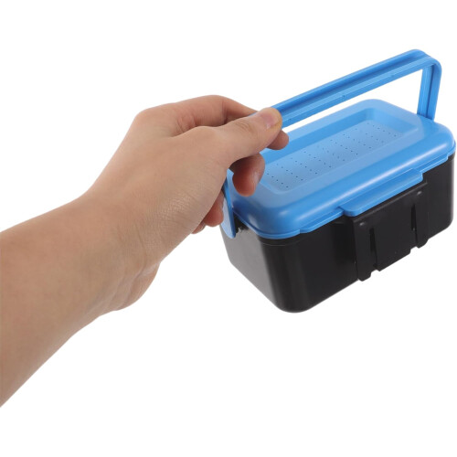 2Pcs Large Blue Worm Bait Box with Breathable Holes Plastic Live Bait Storage Container
