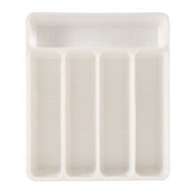 Organiseur de tiroir de cuisine blanc pour cuillères et couverts