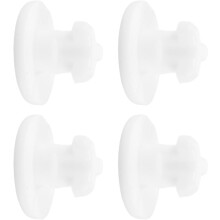 Lot de 4 bouchons d'aération en silicone souple pour boîte à lunch, assurant une bonne étanchéité. Accessoires blancs.