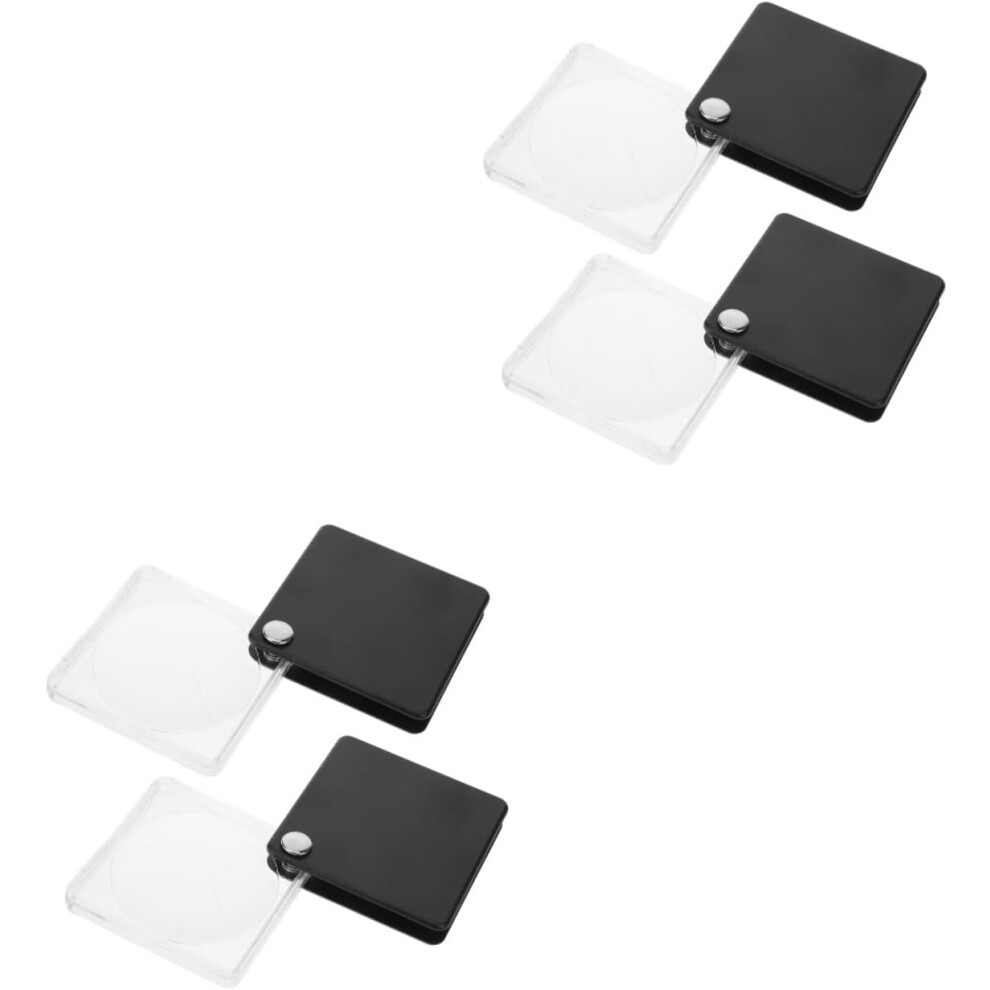 Hkhbjs 4Pcs Portable Magnifier For Jewelry Identification Small Handheld Jewelry Repairing Magnifier High Definition