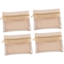 4 estuches pequeños organizadores de joyas de viaje con cremallera para anillos, pendientes, pulseras y collares.