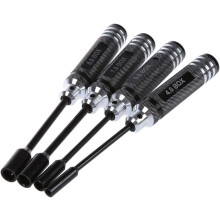 RC-Nussdreher- und Schraubendreher-Set aus Aluminiumlegierung 4,0/5,5/7,0/8,0 mm, langer Griff, Sechskant-Steckschlüsselsatz
