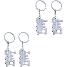 4er-Set Lokomotiv-Schlüsselanhänger, Zug-Design, Rucksackanhänger, silberfarbenes Metall, Schlüsselhalter-Accessoires