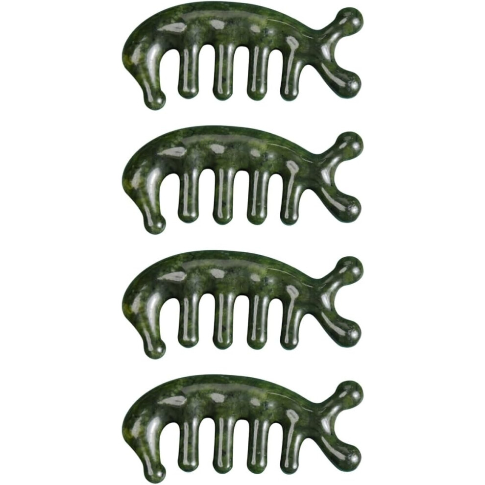 Hkhbjs Green 4Pcs Jade Craft Massage Comb For Scalp Scraping Body Acupoint Massager Practical Jade Massager Comb