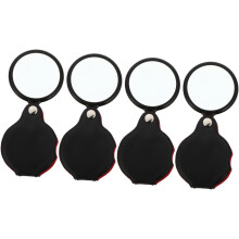 Mini-Faltlupe (50 mm) mit Lederetui (4er-Set) – Tragbare Leselupe