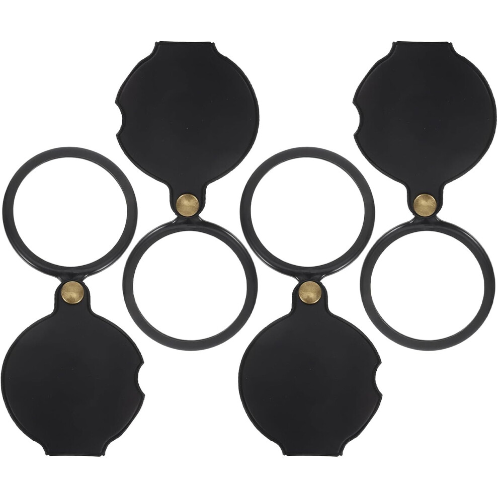 Hkhbjs 4Pcs Portable Folding Magnifying Glass Small Magnifying Glass