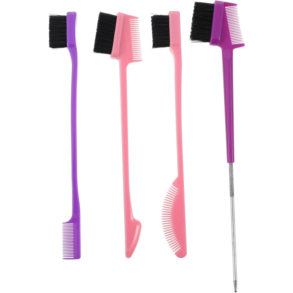 Hkhbjs 4Pcs Dual Head Eyebrow Eyelash Comb Brush Makeup Grooming Tool