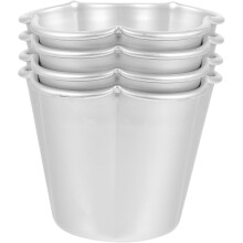4 moules à pudding en alliage d'aluminium argenté pour la pâtisserie maison, démoulage facile