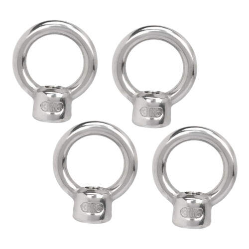 4 Stück Edelstahl-Hebeösenmuttern, Gewindemutternringform